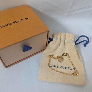 Louis Vuitton V Gold Bracelet with Box and Dustbag